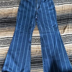 Wrangler Blue Striped Flare Jeans